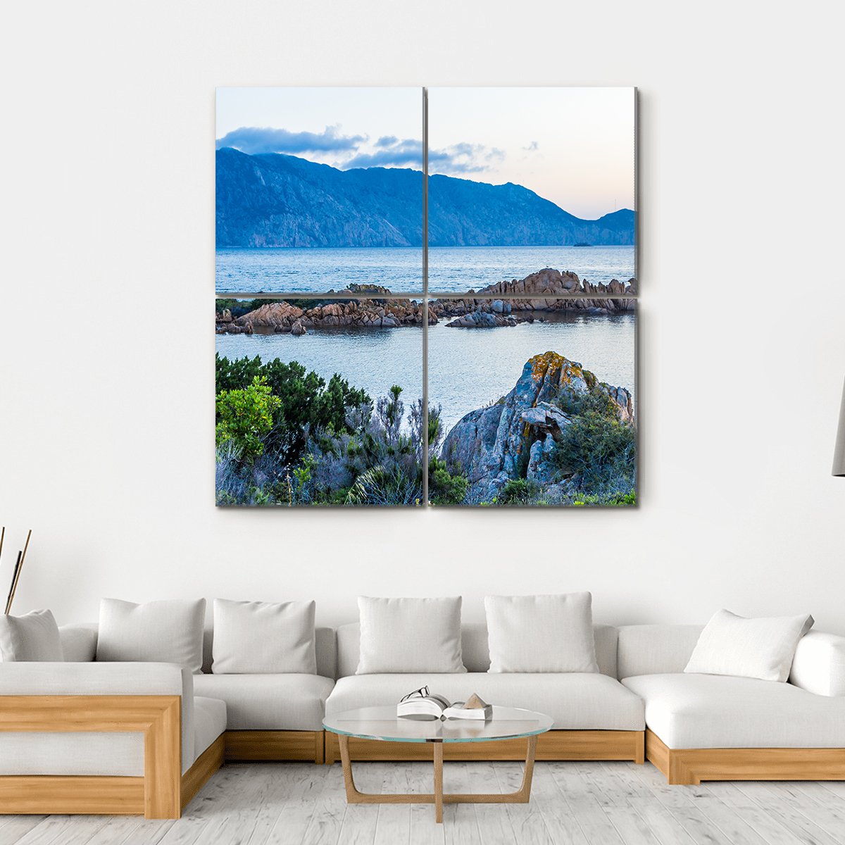 Isola Tavolara Canvas Wall Art-4 Square-Gallery Wrap-17" x 17"-Tiaracle