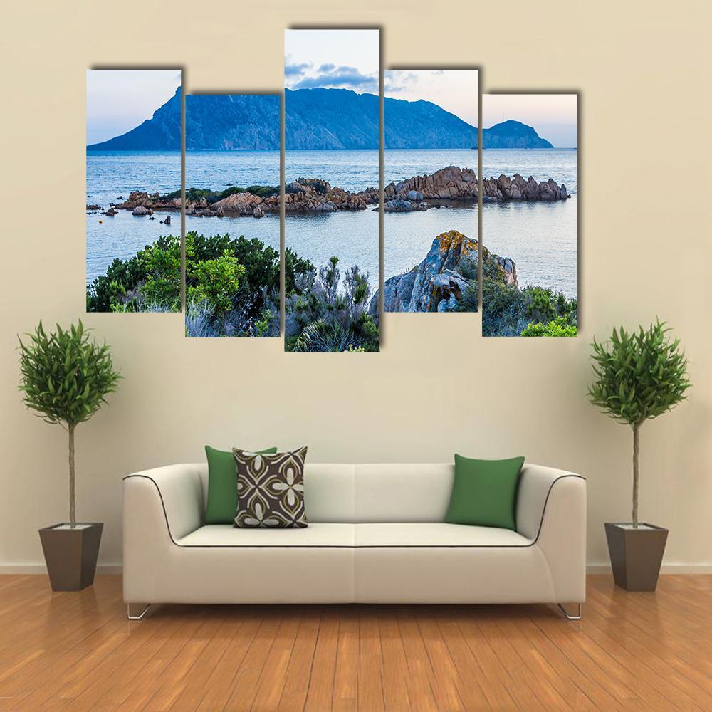 Isola Tavolara Canvas Wall Art-5 Pop-Gallery Wrap-47" x 32"-Tiaracle