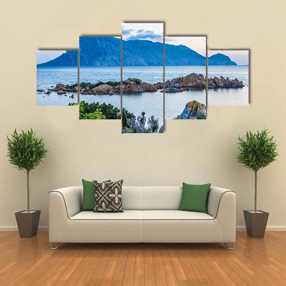Isola Tavolara Canvas Wall Art-4 Pop-Gallery Wrap-50" x 32"-Tiaracle