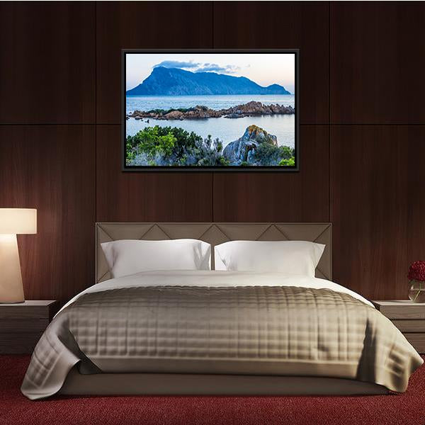 Isola Tavolara Panoramic Canvas Wall Art-1 Piece-36" x 12"-Tiaracle