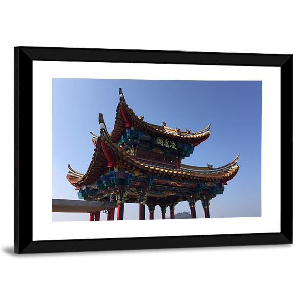 Isolated Temple In Kunming Canvas Wall Art-3 Horizontal-Gallery Wrap-25" x 16"-Tiaracle