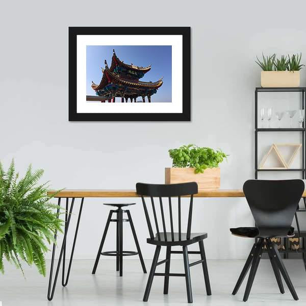 Isolated Temple In Kunming Canvas Wall Art-3 Horizontal-Gallery Wrap-25" x 16"-Tiaracle