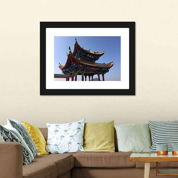 Isolated Temple In Kunming Canvas Wall Art-3 Horizontal-Gallery Wrap-25" x 16"-Tiaracle
