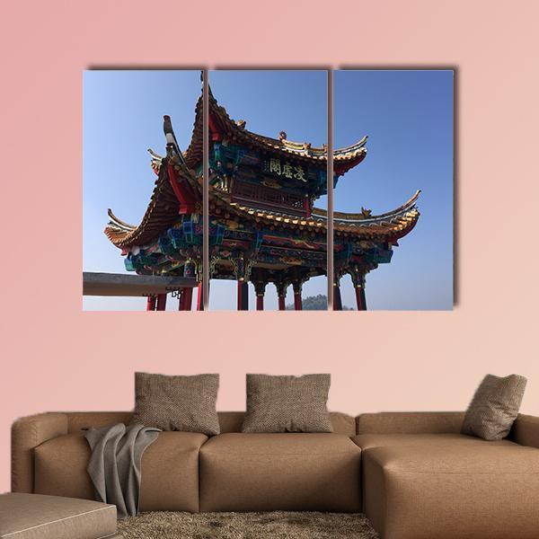 Isolated Temple In Kunming Canvas Wall Art-3 Horizontal-Gallery Wrap-37" x 24"-Tiaracle