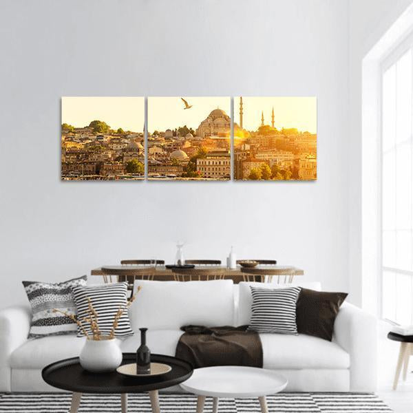 Istanbul At Sunset Turkey Panoramic Canvas Wall Art-1 Piece-36" x 12"-Tiaracle