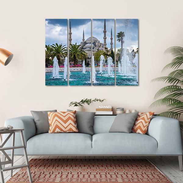 Istanbul Capital Of Turkey Canvas Wall Art-4 Horizontal-Gallery Wrap-34" x 24"-Tiaracle