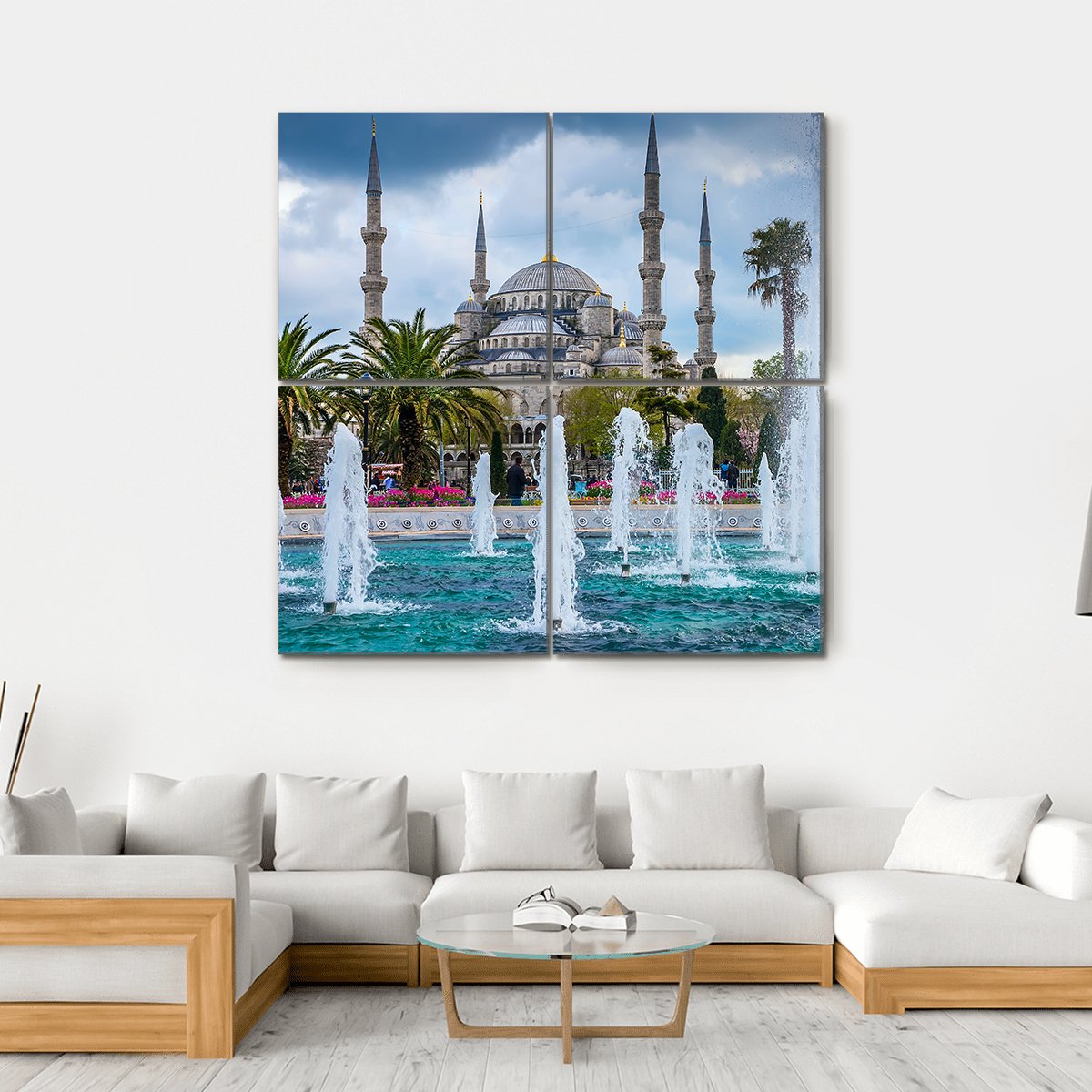 Istanbul Capital Of Turkey Canvas Wall Art-4 Square-Gallery Wrap-17" x 17"-Tiaracle