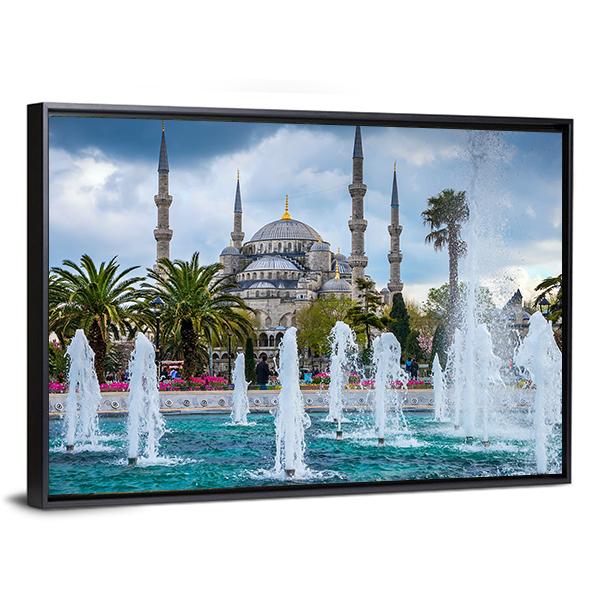Istanbul Capital Of Turkey Canvas Wall Art-3 Horizontal-Gallery Wrap-25" x 16"-Tiaracle
