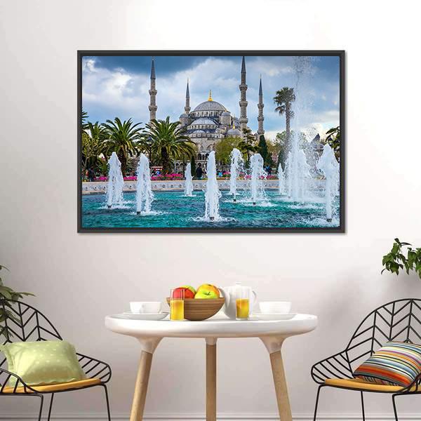 Istanbul Capital Of Turkey Canvas Wall Art-3 Horizontal-Gallery Wrap-25" x 16"-Tiaracle