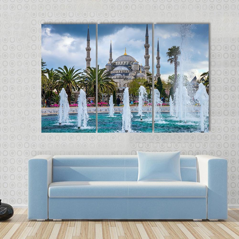 Istanbul Capital Of Turkey Canvas Wall Art-3 Horizontal-Gallery Wrap-37" x 24"-Tiaracle