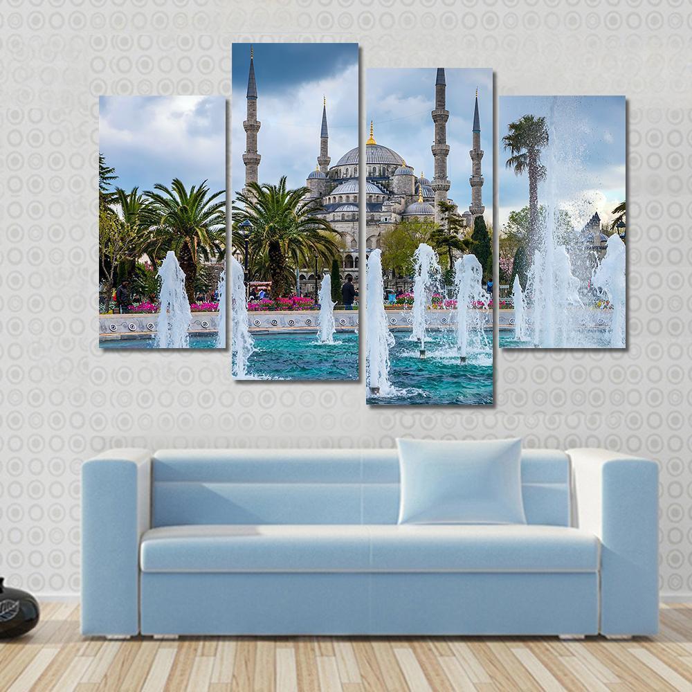 Istanbul Capital Of Turkey Canvas Wall Art-4 Pop-Gallery Wrap-50" x 32"-Tiaracle