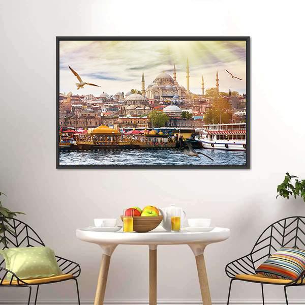 Istanbul City Canvas Wall Art-3 Horizontal-Gallery Wrap-25" x 16"-Tiaracle