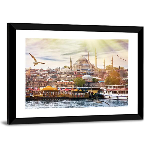 Istanbul City Canvas Wall Art-3 Horizontal-Gallery Wrap-25" x 16"-Tiaracle