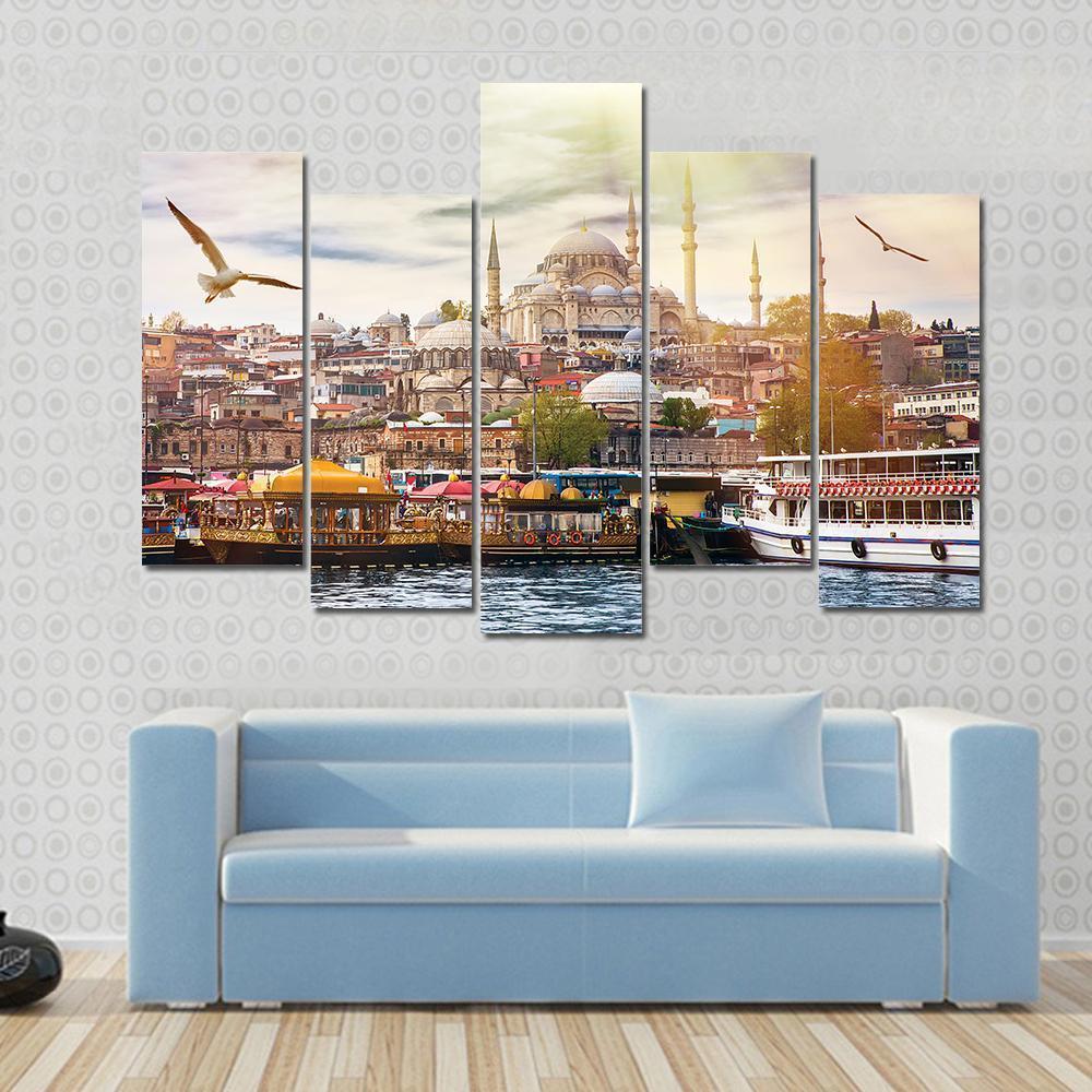 Istanbul City Canvas Wall Art-1 Piece-Gallery Wrap-48" x 32"-Tiaracle