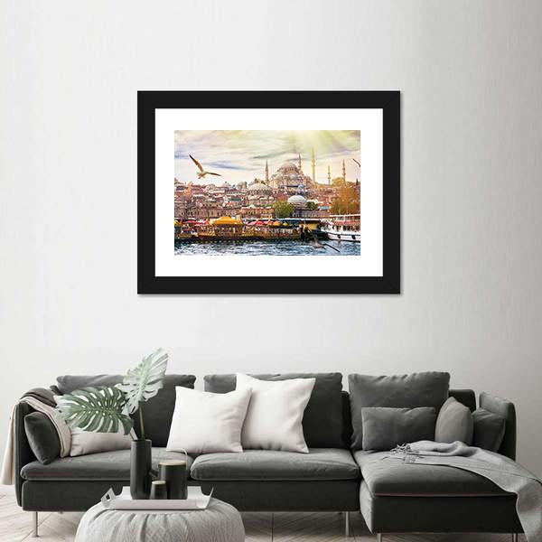 Istanbul City Panoramic Canvas Wall Art-1 Piece-36" x 12"-Tiaracle