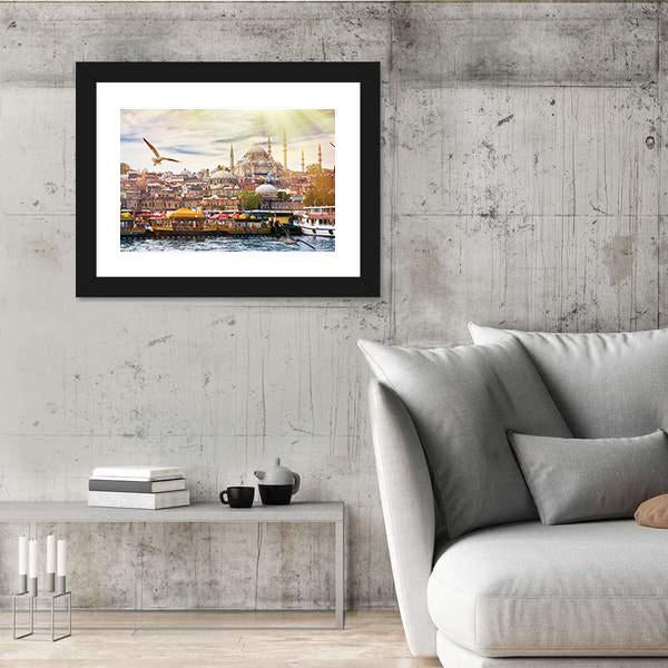 Istanbul City Panoramic Canvas Wall Art-1 Piece-36" x 12"-Tiaracle