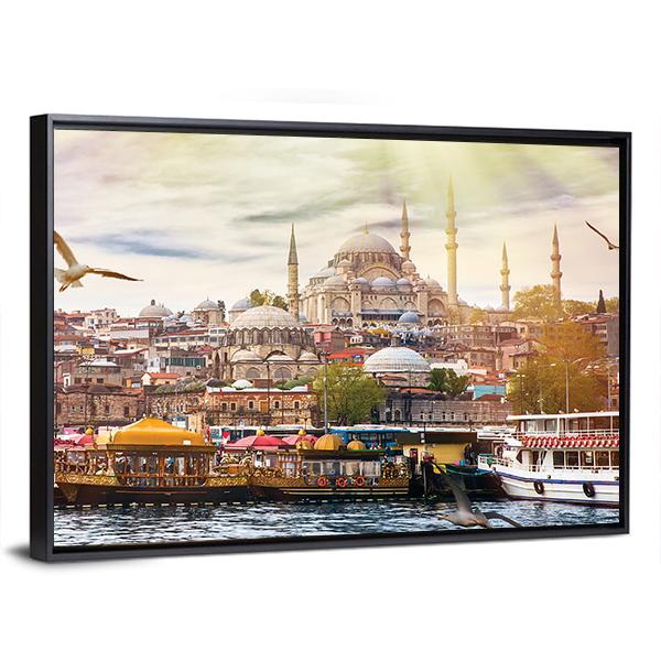 Istanbul City Panoramic Canvas Wall Art-1 Piece-36" x 12"-Tiaracle