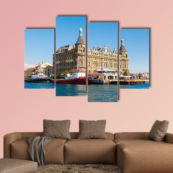 Haydarpasa Train Station Canvas Wall Art-4 Pop-Gallery Wrap-50" x 32"-Tiaracle