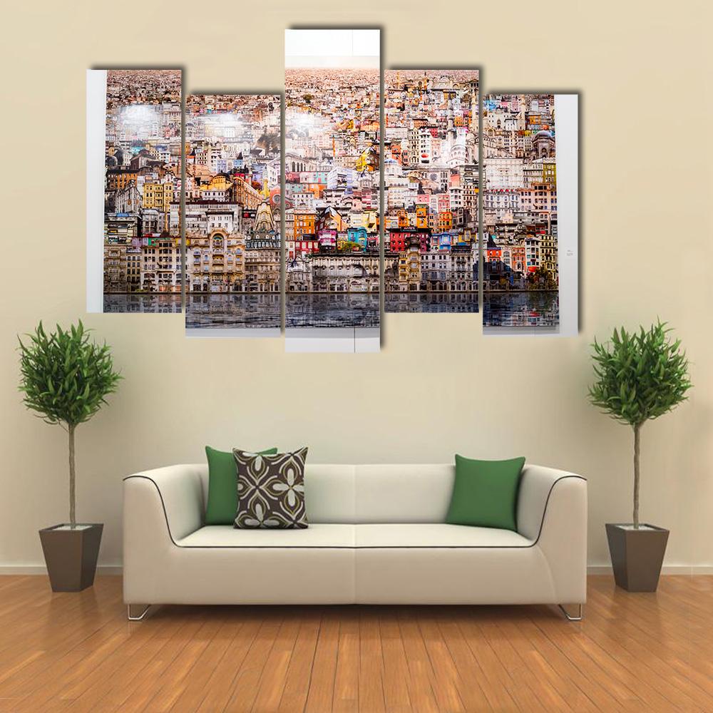 Istanbul In The Piece Of Art Canvas Wall Art-5 Pop-Gallery Wrap-32" x 21"-Tiaracle