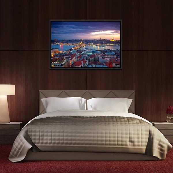Istanbul Sunset Canvas Wall Art-3 Horizontal-Gallery Wrap-25" x 16"-Tiaracle