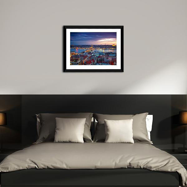 Istanbul Sunset Canvas Wall Art-3 Horizontal-Gallery Wrap-25" x 16"-Tiaracle