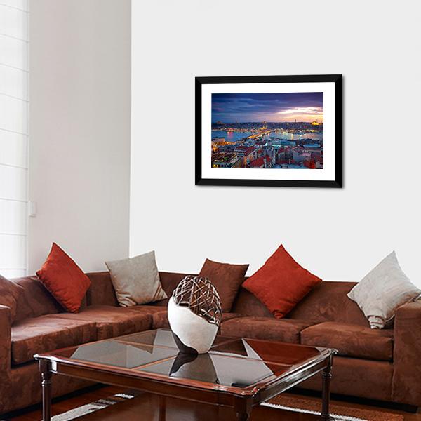 Istanbul Sunset Panoramic Canvas Wall Art-1 Piece-36" x 12"-Tiaracle