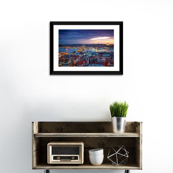 Istanbul Sunset Panoramic Canvas Wall Art-1 Piece-36" x 12"-Tiaracle