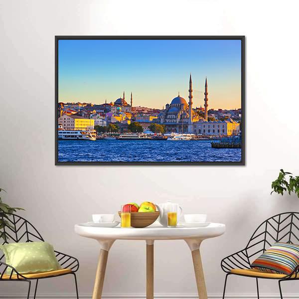 Istanbul Sunset Turkey Canvas Wall Art-5 Horizontal-Gallery Wrap-22" x 12"-Tiaracle
