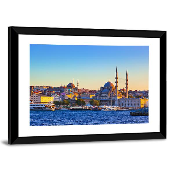 Istanbul Sunset Turkey Canvas Wall Art-5 Horizontal-Gallery Wrap-22" x 12"-Tiaracle