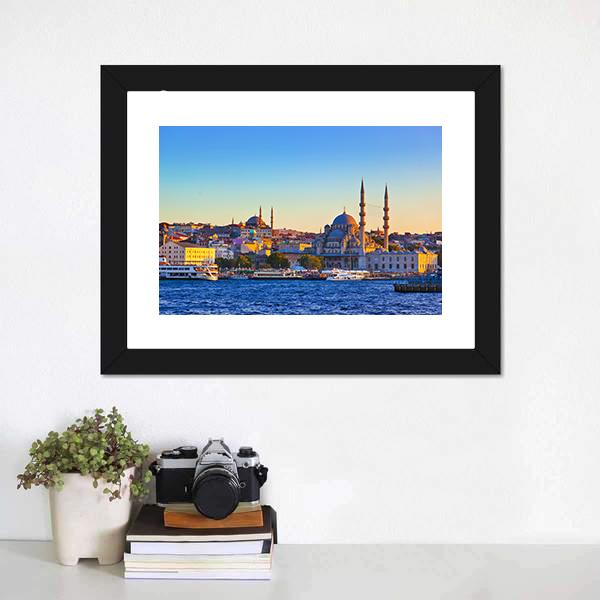 Istanbul Sunset Turkey Canvas Wall Art-1 Piece-Framed Print-20" x 16"-Tiaracle