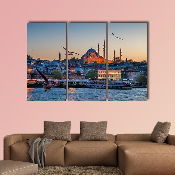 Beautiful Istanbul City Canvas Wall Art-3 Horizontal-Gallery Wrap-37" x 24"-Tiaracle