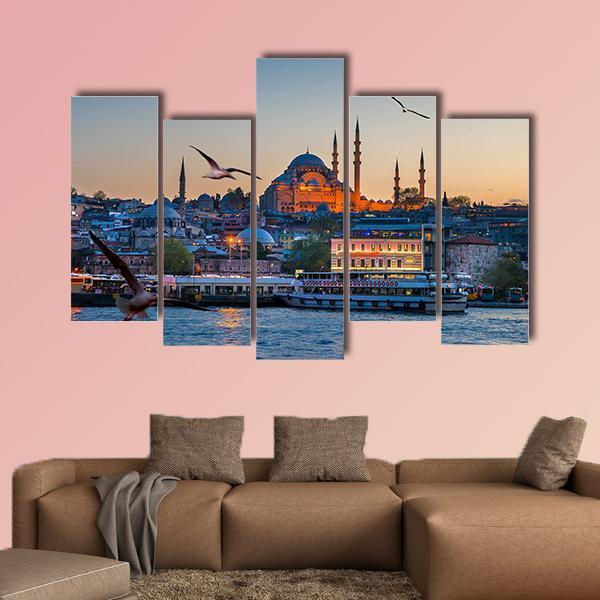 Beautiful Istanbul City Canvas Wall Art-5 Pop-Gallery Wrap-47" x 32"-Tiaracle