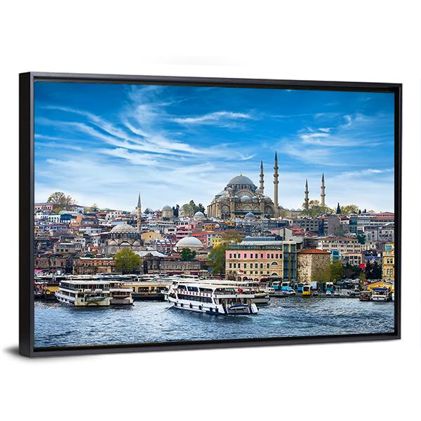 Istanbul The Capital Of Turkey Panoramic Canvas Wall Art-1 Piece-36" x 12"-Tiaracle