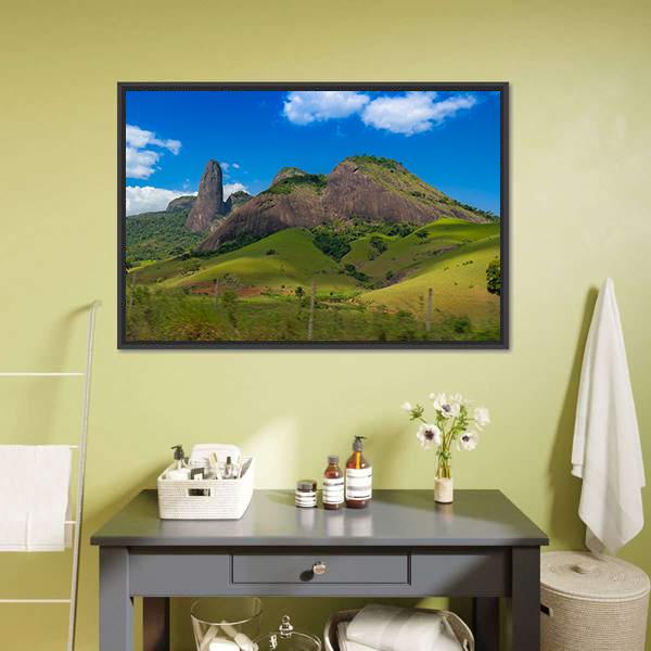 Itabira Peak In Brazil's Countryside Canvas Wall Art-1 Piece-Floating Frame-24" x 16"-Tiaracle