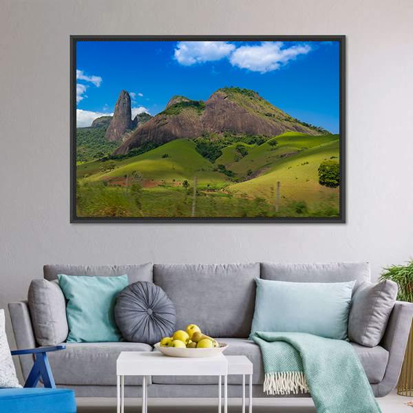 Itabira Peak In Brazil's Countryside Canvas Wall Art-3 Horizontal-Gallery Wrap-25" x 16"-Tiaracle