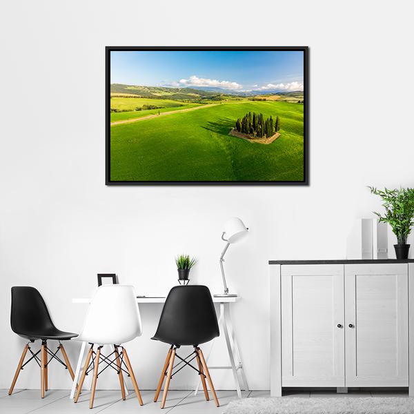 Italian Cypresses Tuscany Canvas Wall Art-3 Horizontal-Gallery Wrap-25" x 16"-Tiaracle