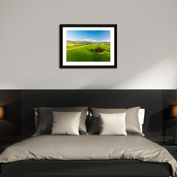 Italian Cypresses Tuscany Canvas Wall Art-3 Horizontal-Gallery Wrap-25" x 16"-Tiaracle