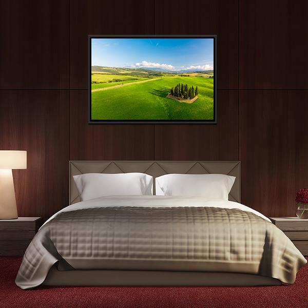 Italian Cypresses Tuscany Panoramic Canvas Wall Art-1 Piece-36" x 12"-Tiaracle