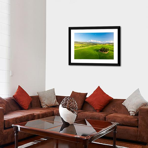 Italian Cypresses Tuscany Panoramic Canvas Wall Art-1 Piece-36" x 12"-Tiaracle