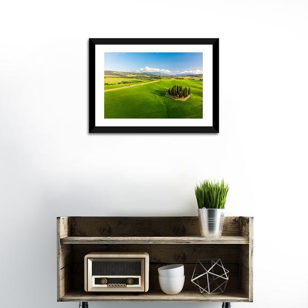 Italian Cypresses Tuscany Panoramic Canvas Wall Art-1 Piece-36" x 12"-Tiaracle