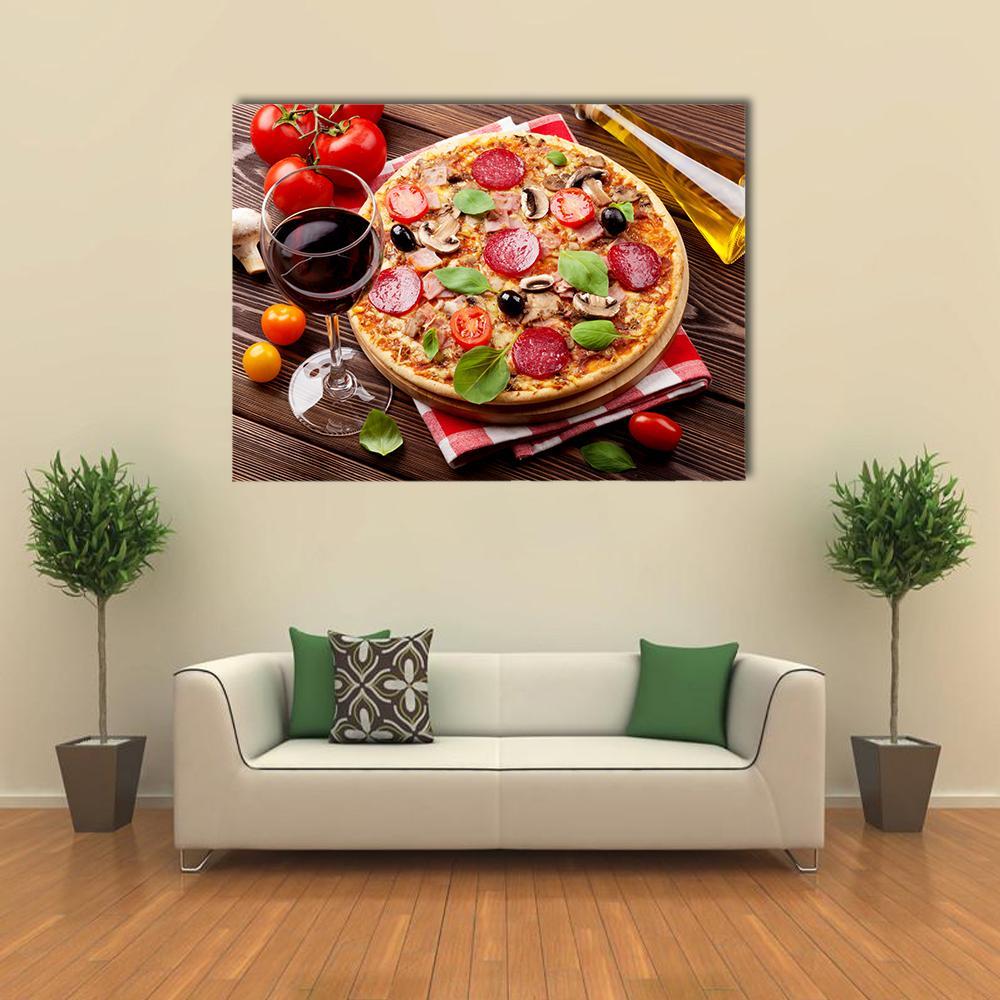 Italian Pizza Canvas Wall Art-1 Piece-Gallery Wrap-36" x 24"-Tiaracle