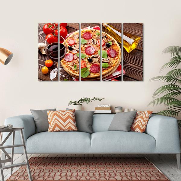 Italian Pizza Canvas Wall Art-5 Horizontal-Gallery Wrap-22" x 12"-Tiaracle