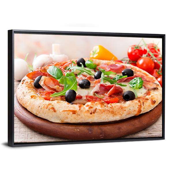 Italian Pizza Canvas Wall Art-3 Horizontal-Gallery Wrap-25" x 16"-Tiaracle
