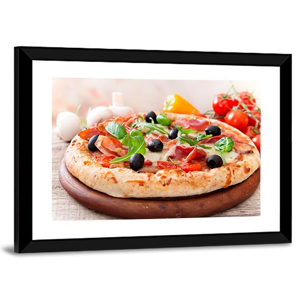 Italian Pizza Canvas Wall Art-3 Horizontal-Gallery Wrap-25" x 16"-Tiaracle