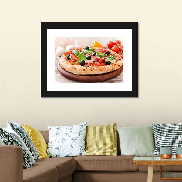 Italian Pizza Canvas Wall Art-3 Horizontal-Gallery Wrap-25" x 16"-Tiaracle