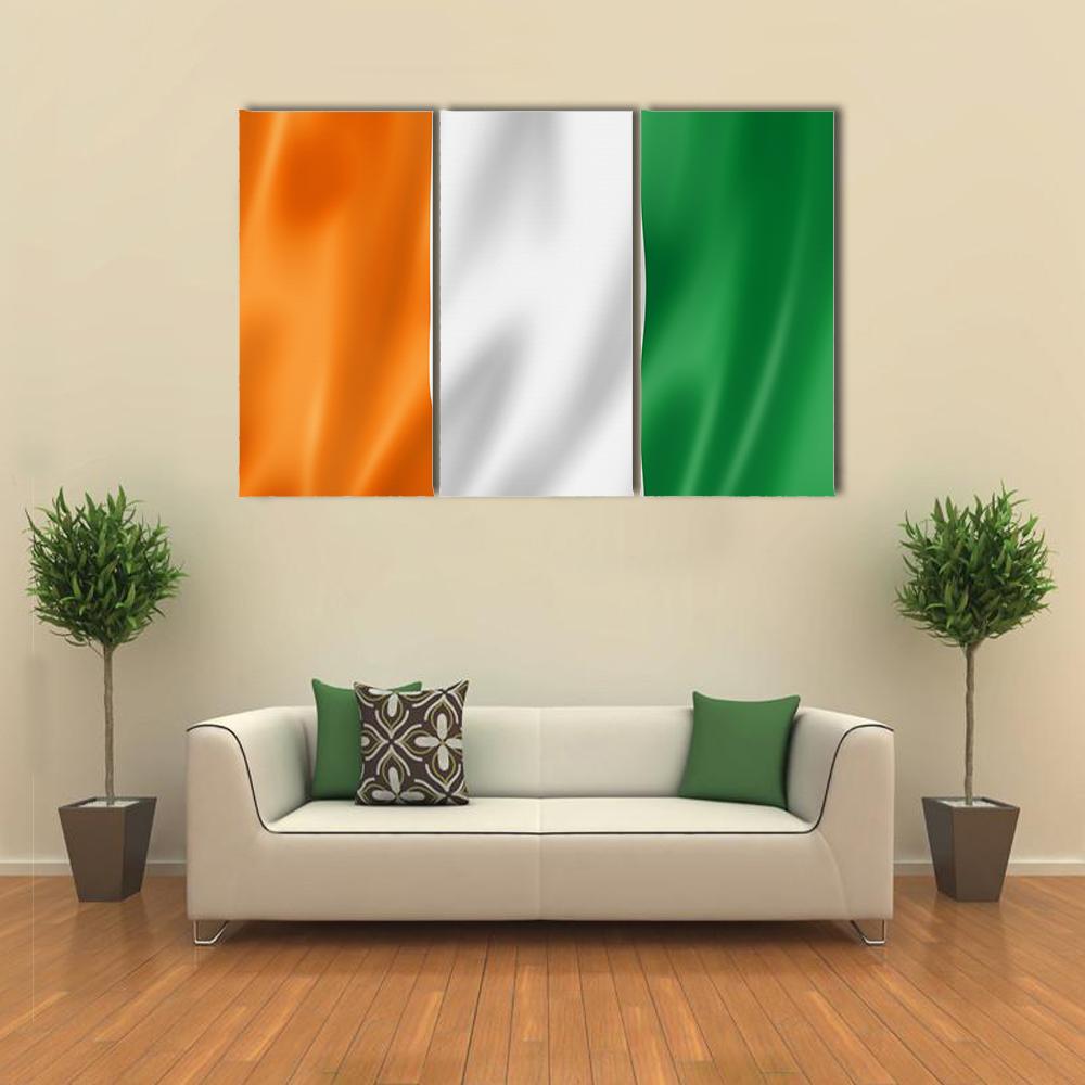 Ivory Coast Flag Canvas Wall Art-3 Horizontal-Gallery Wrap-25" x 16"-Tiaracle