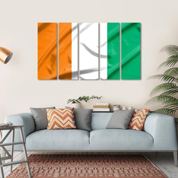 Ivory Coast Flag Canvas Wall Art-5 Horizontal-Gallery Wrap-22" x 12"-Tiaracle