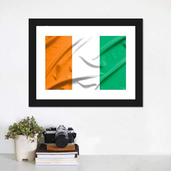 Ivory Coast Flag Canvas Wall Art-1 Piece-Framed Print-20" x 16"-Tiaracle