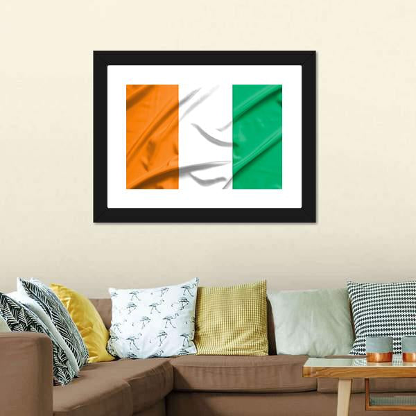 Ivory Coast Flag Canvas Wall Art-3 Horizontal-Gallery Wrap-25" x 16"-Tiaracle