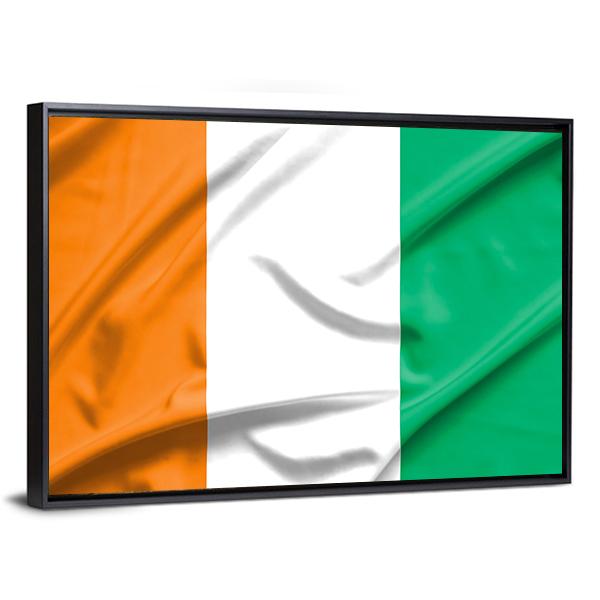 Ivory Coast Flag Canvas Wall Art-5 Horizontal-Gallery Wrap-22" x 12"-Tiaracle